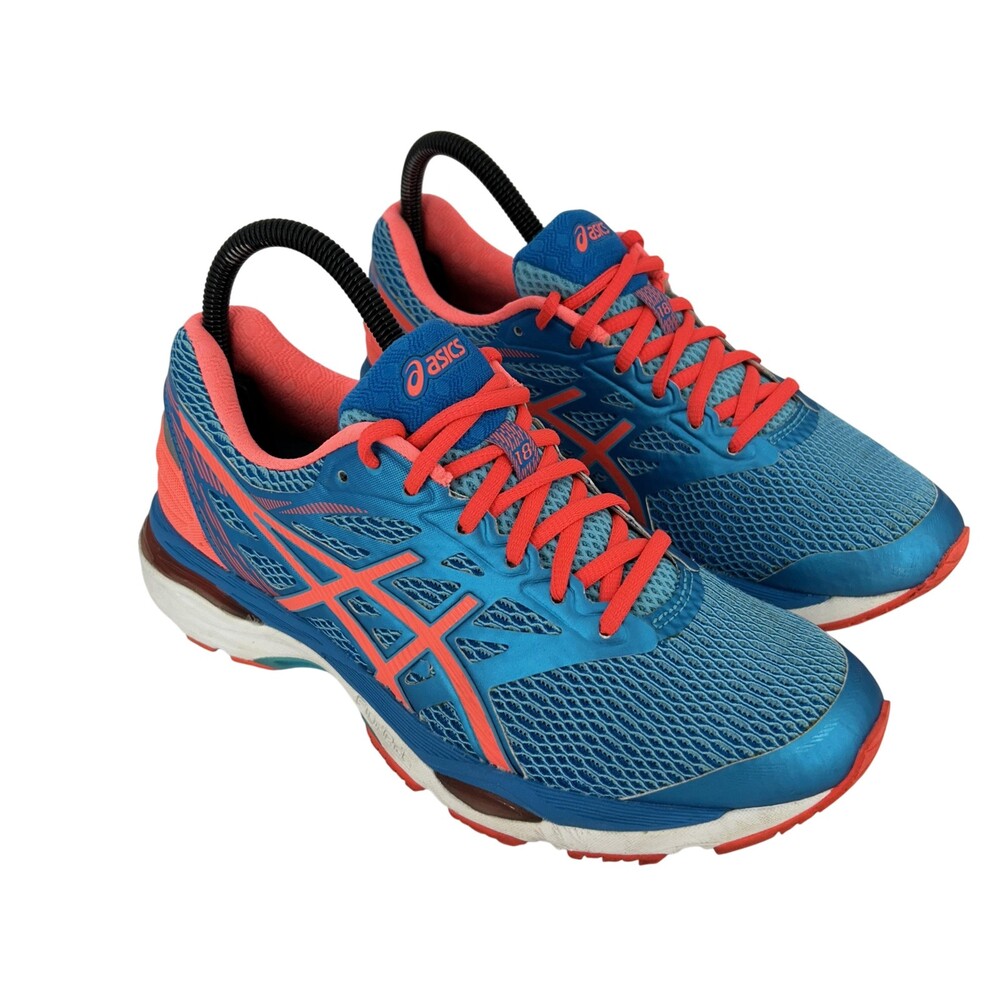 Asics Gel Cumulus 18 Shoes Womens Size 8 Blue Coral Running Sneakers T6C9N
